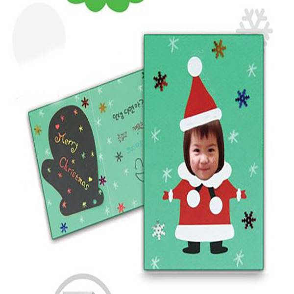UN 2500 크리스마스 여자아이용 스크래치 종이 카드 겨울만들기 diy방과후만들기