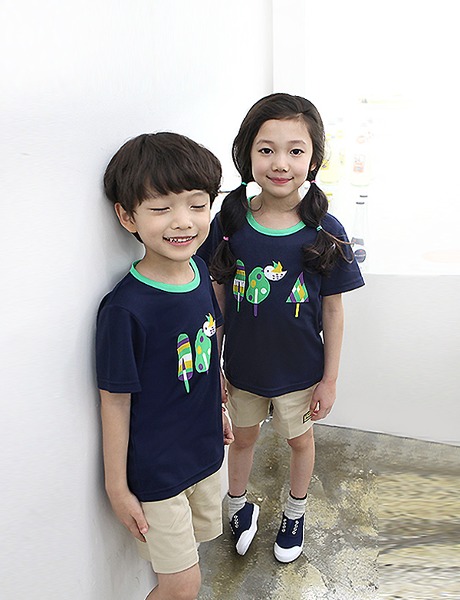 버드트리 곤색 티셔츠 세트 어린이집 활동복 원복 어린이날 선물용티