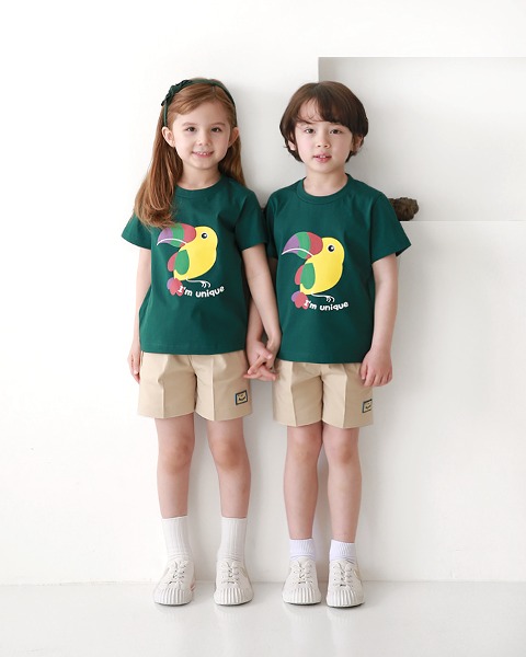 앵무새 티셔츠 세트 어린이집 활동복 원복 어린이날 선물용티