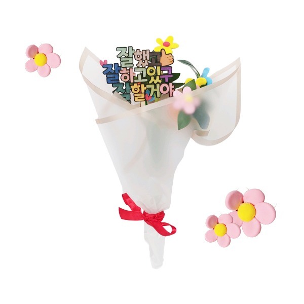 T_ DIY 방과후만들기  우드 토퍼 클레이로 졸업축하 꽃다발 만들기 (1인용, 3종 택1)