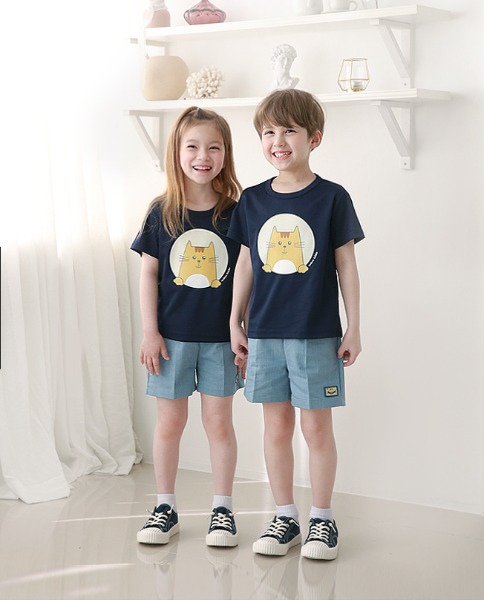 마이캣 곤색 티셔츠 세트 어린이집 활동복 원복 어린이날 선물용티